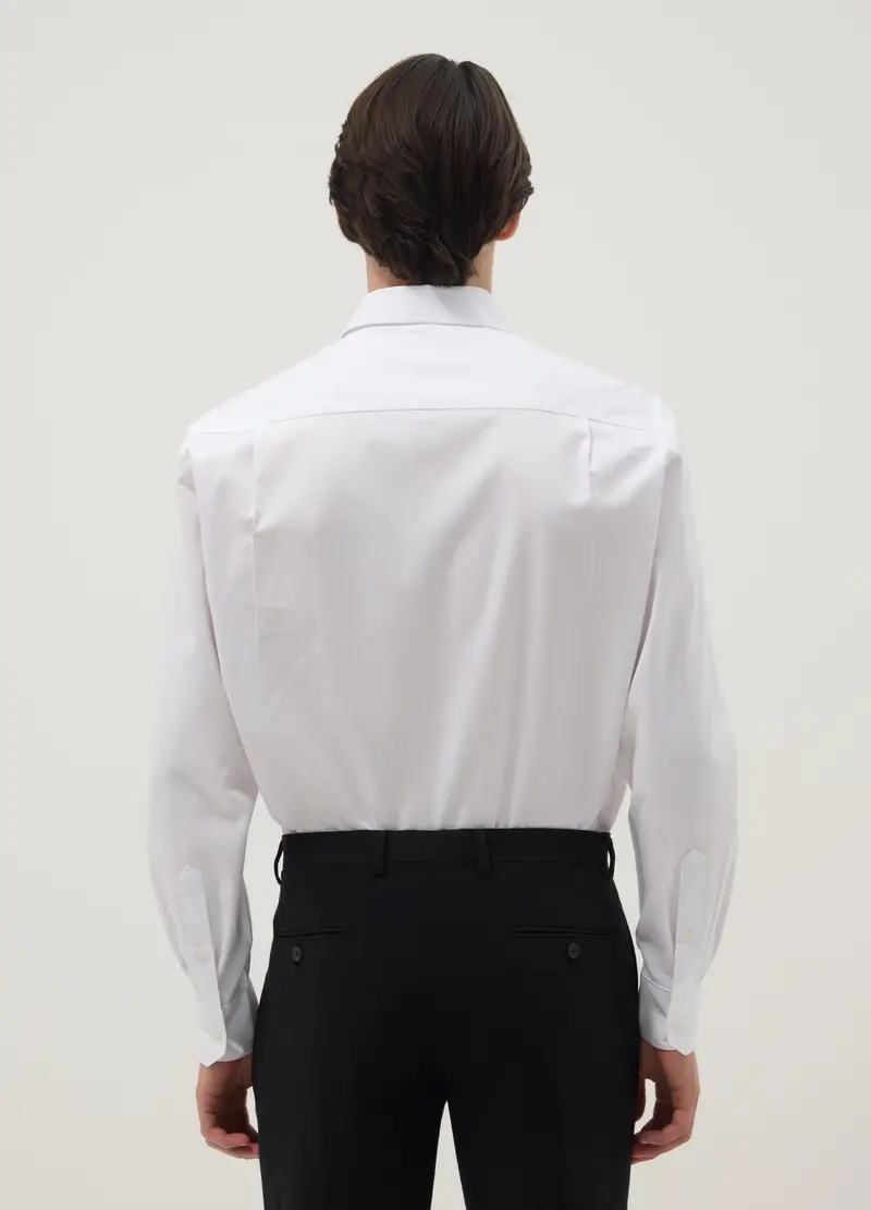 Camicia A Maniche Lunghe In Puro Cotone Bianca Regular Fit, Uomo, Bianco miniatura 2