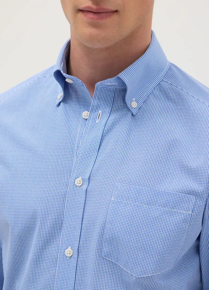 Camicia A Quadri Multicolor A Maniche Lunghe In Misto Cotone Slim Fit, Uomo, Multicolor miniatura 2