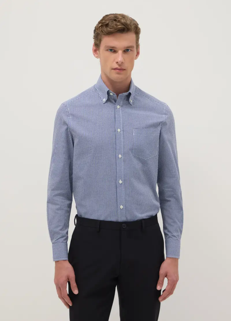 Camicia A Quadri Multicolor In Misto Cotone Regular Fit Easy Iron, Uomo, Multicolor