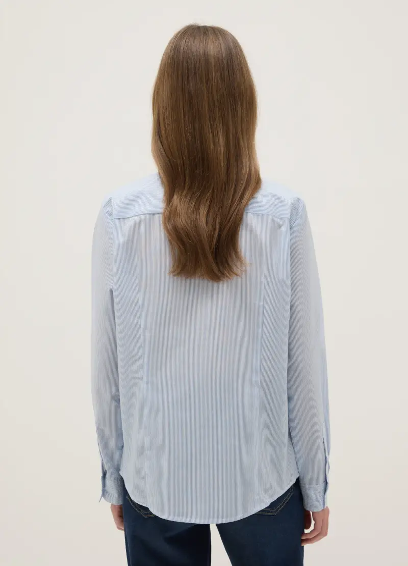 Camicia A Righe Multicolor In Misto Cotone Slim Fit Con Collo Classico, Donna, Multicolor miniatura 3