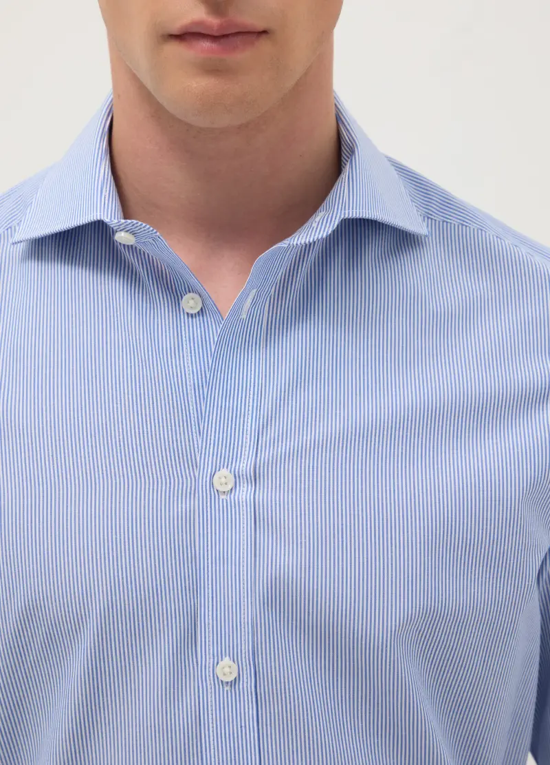 Camicia A Righe Multicolor In Misto Cotone Slim Fit Easy Iron, Uomo, Multicolor miniatura 2