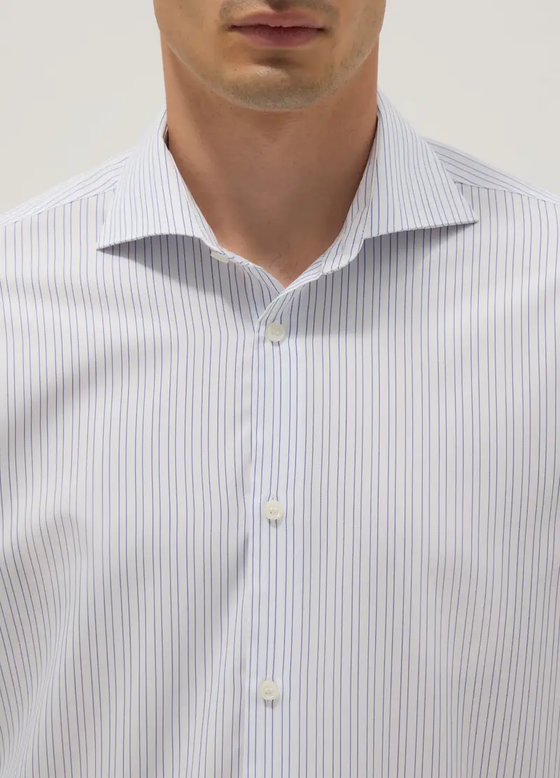 Camicia A Righe Multicolor Regular Fit Con Collo Alla Francese, Uomo, Multicolor miniatura 3