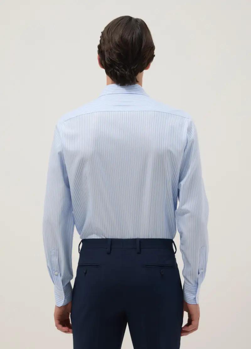 Camicia A Righe Multicolor Slim Fit Con Collo Alla Francese, Uomo, Multicolor miniatura 2