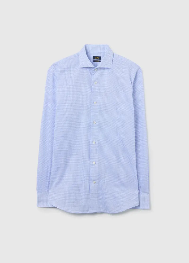 Camicia Azzurra A Maniche Lunghe In Cotone Twill, Uomo, Azzurro