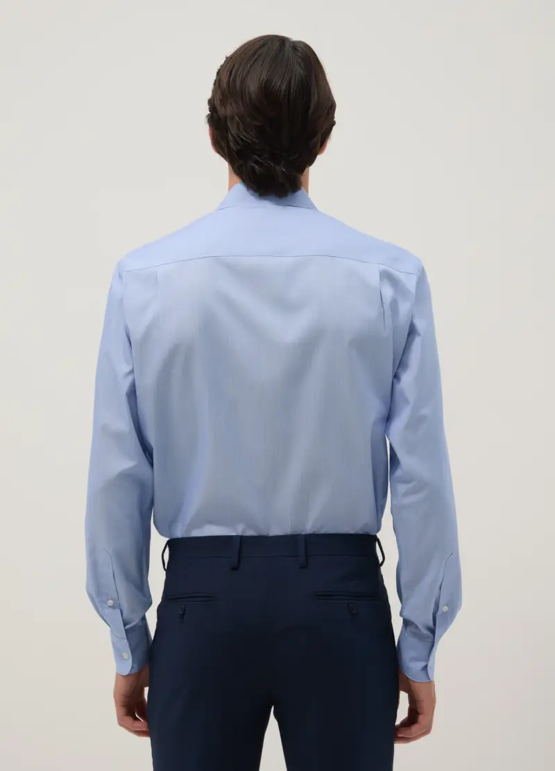 Camicia Azzurra Regular Fit Con Collo Alla Francese, Uomo, Azzurro miniatura 2