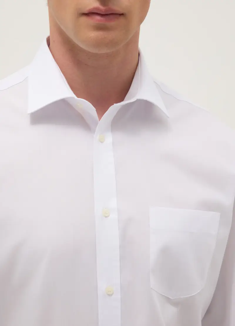 Camicia Bianca Con Collo Classico Regular Fit, Uomo, Bianco miniatura 2