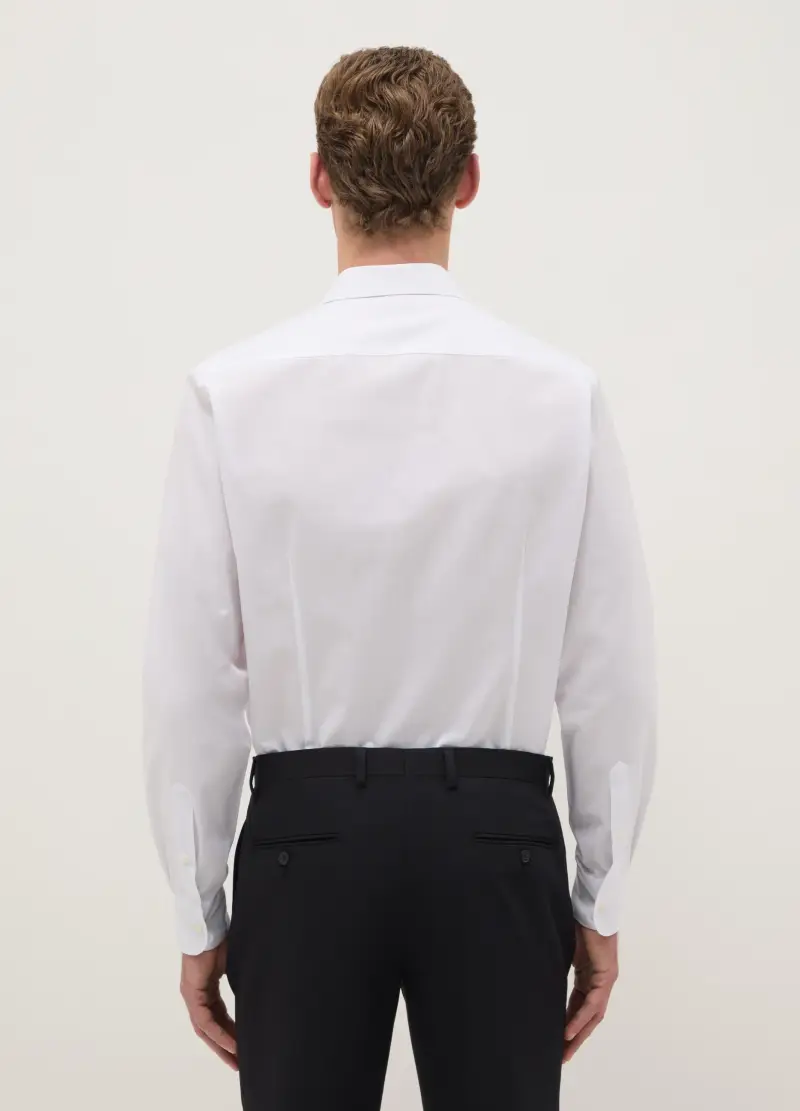 Camicia Bianca Con Collo Classico Slim Fit, Uomo, Bianco miniatura 3