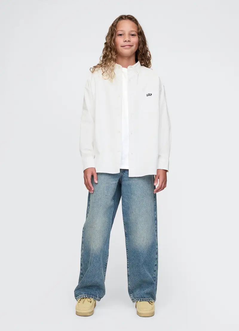 Camicia Bianca Elasticizzata, Bambino, Bianco miniatura 2