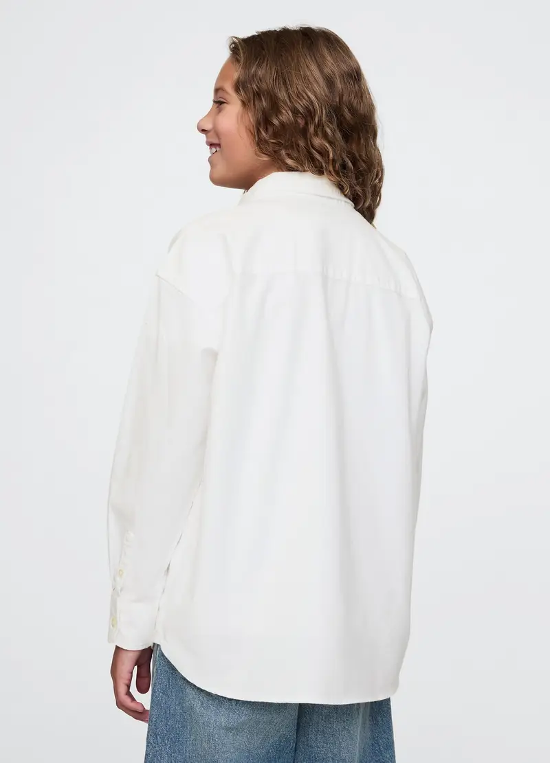 Camicia Bianca Elasticizzata, Bambino, Bianco miniatura 3