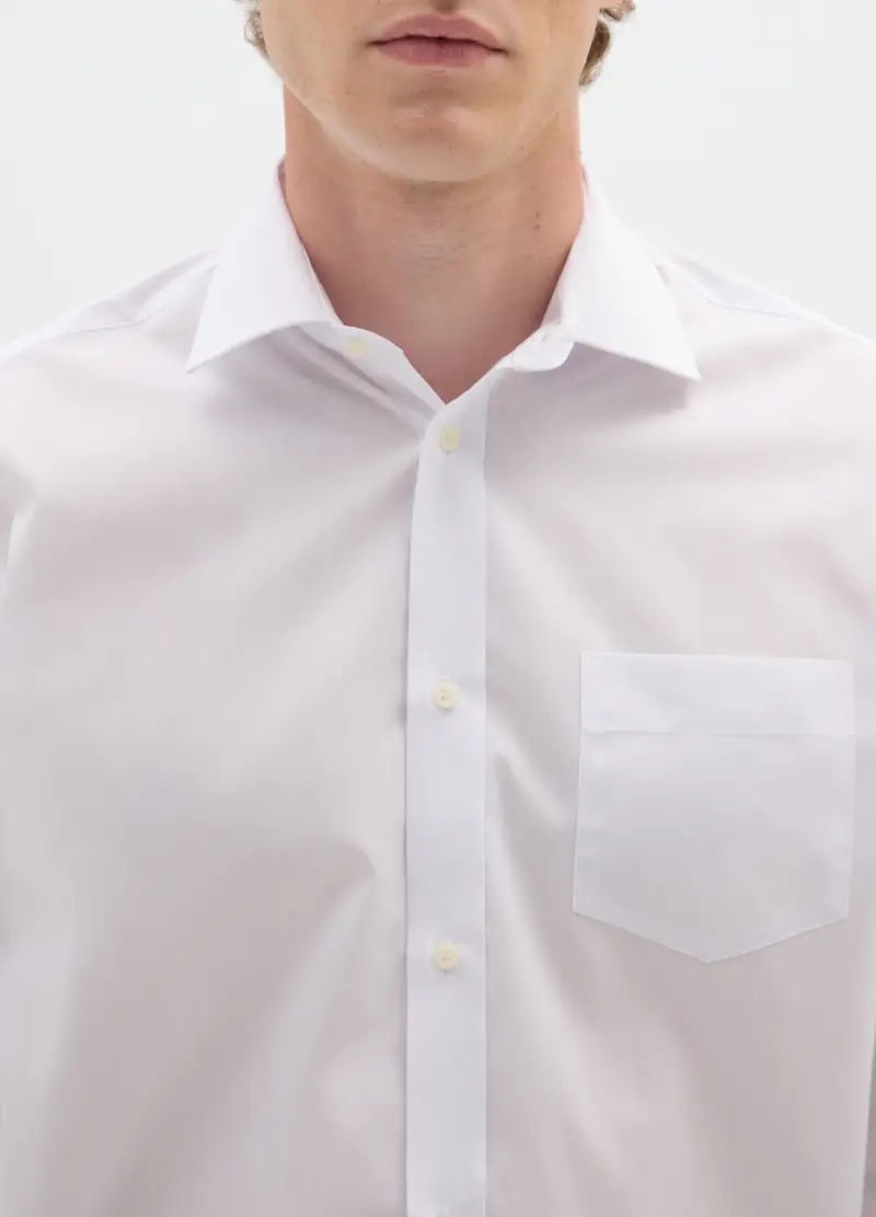 Camicia Bianca Regular Fit Easy Iron, Uomo, Bianco miniatura 2