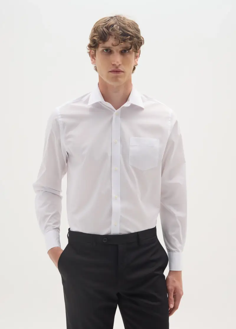 Camicia Bianca Regular Fit Easy Iron, Uomo, Bianco