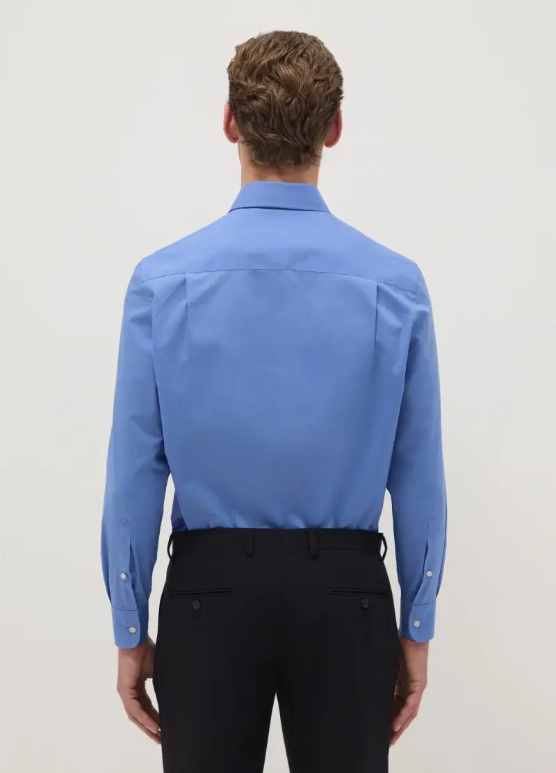 Camicia Blu Regular Fit Easy Iron Con Collo Bottondown, Uomo, Blu miniatura 3