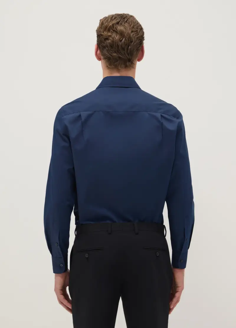 Camicia Blu Regular Fit Easy Iron Con Collo Classico, Uomo, Blu miniatura 3