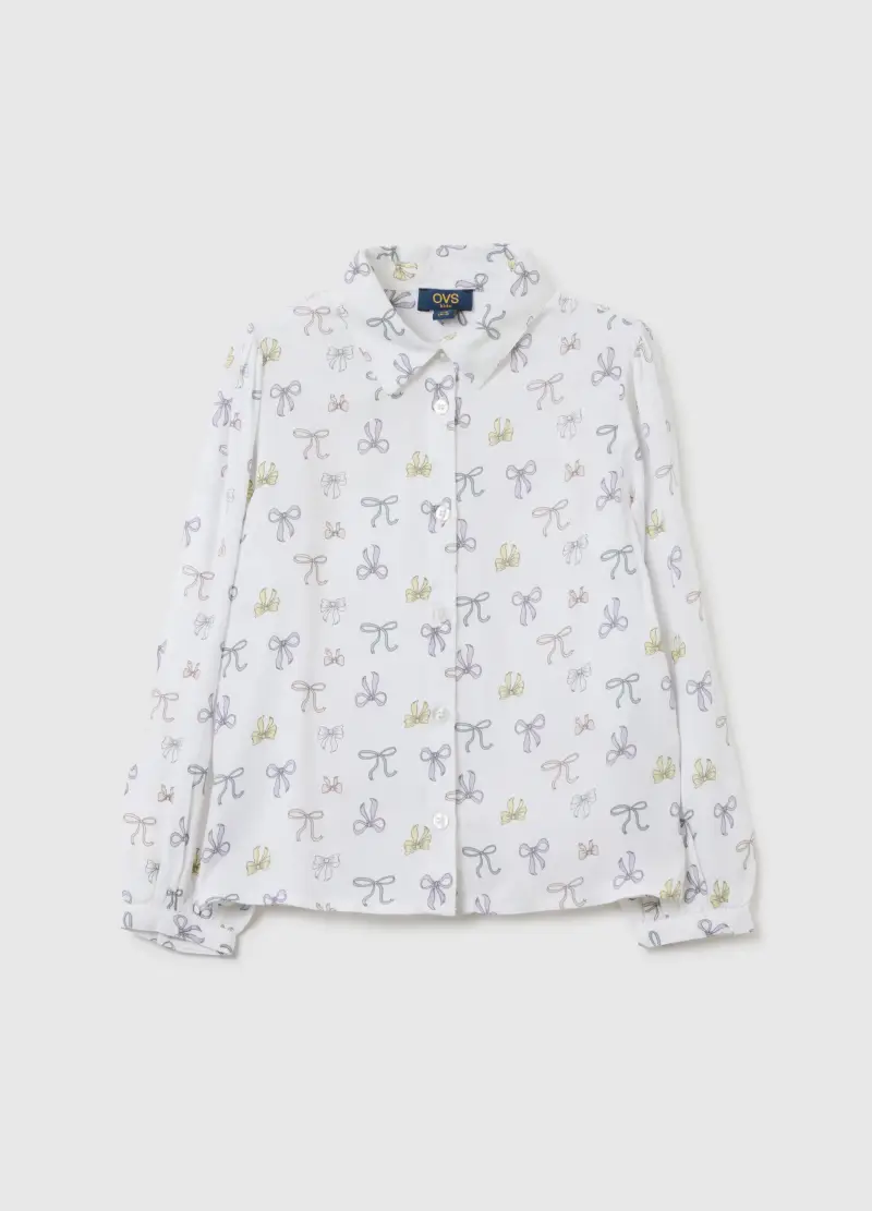 Camicia Da Bambina Bianca Regular Fit, Multicolor