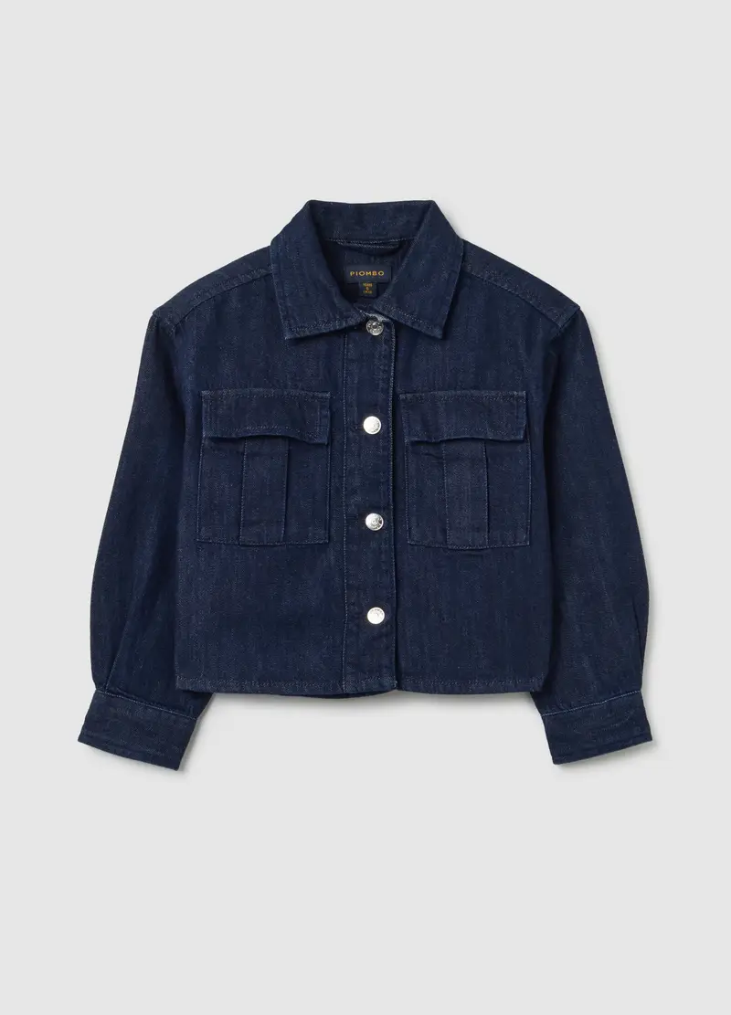 OVS, Camicia Da Bambina In Puro Cotone Blu Oversize, Blu, Taglia: 6 miniatura 3