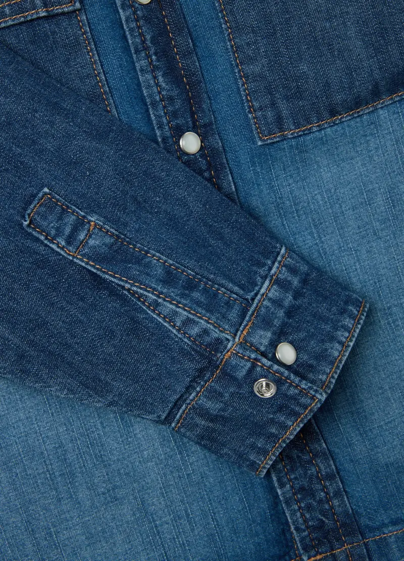 OVS, Camicia Da Bambino In Puro Cotone Denim, Denim, Taglia: 3-4 miniatura 3