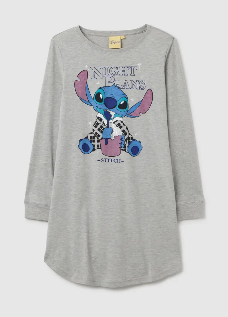 OVS, Camicia Da Notte Grigia In Cotone, Donna, Grigio, Taglia: S