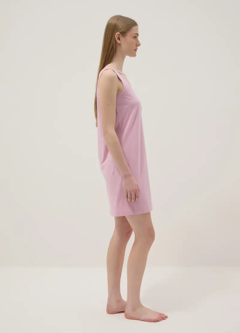 Camicia Da Notte In Puro Cotone Rosa Regular Fit Con Fragole, Donna, Rosa miniatura 2