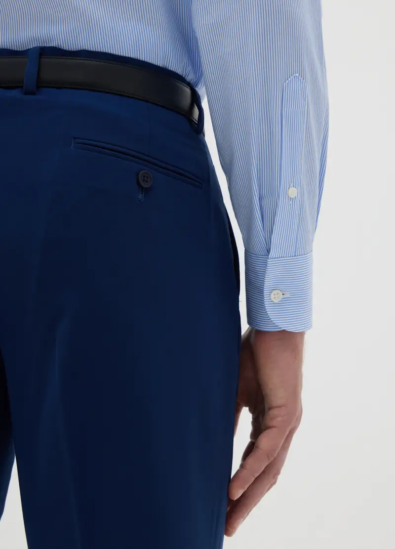 Camicia Da Uomo In Puro Cotone Azzurra Easy Iron, Azzurro miniatura 3