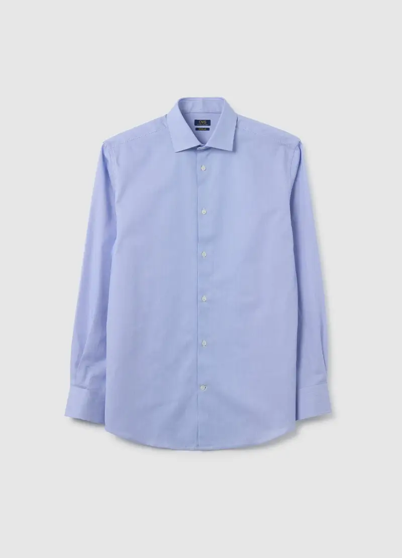 OVS , Camicia Da Uomo In Puro Cotone Azzurra Easy Iron, Azzurro, Taglia: 40