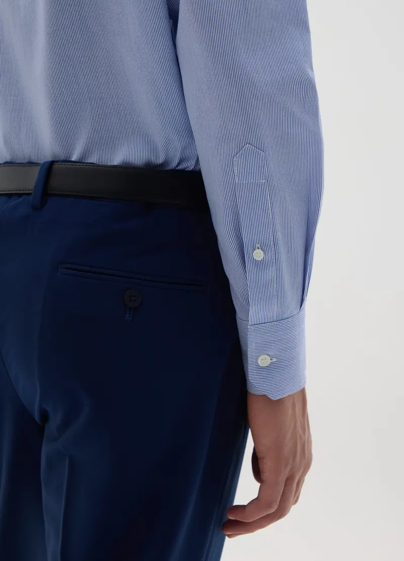 OVS, Camicia Da Uomo In Puro Cotone Azzurra Easy Iron, Azzurro, Taglia: 40 miniatura 3