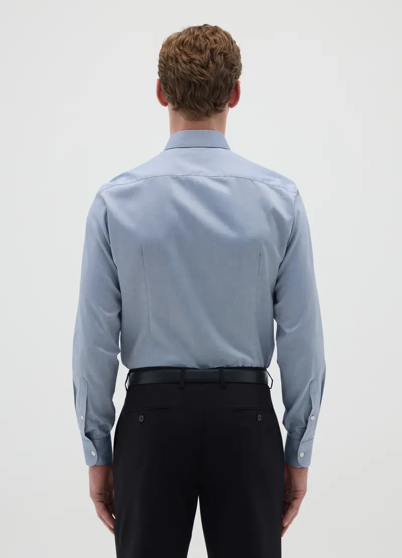 OVS, Camicia Da Uomo In Puro Cotone Azzurra Slim Fit, Azzurro, Taglia: 38 miniatura 3