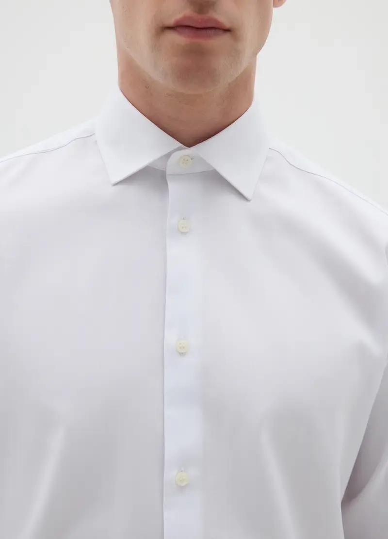 Camicia Da Uomo In Puro Cotone Bianca Easy Iron, Bianco miniatura 2