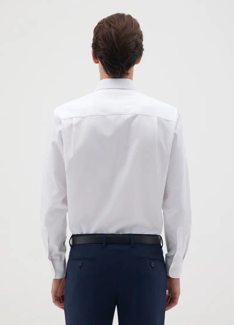 Camicia Da Uomo In Puro Cotone Bianca Easy Iron, Bianco miniatura 2