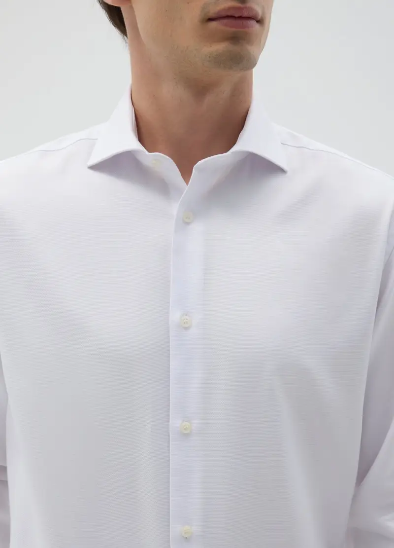 OVS, Camicia Da Uomo In Puro Cotone Bianca Easy Iron, Bianco, Taglia: 39 miniatura 2
