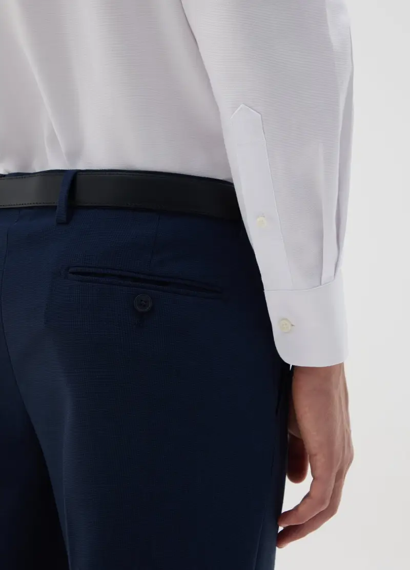 OVS, Camicia Da Uomo In Puro Cotone Bianca Easy Iron, Bianco, Taglia: 39 miniatura 3