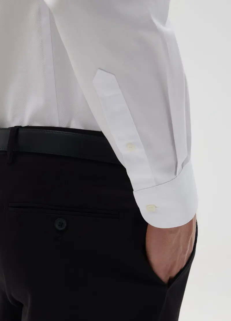OVS, Camicia Da Uomo In Puro Cotone Bianca Slim Fit, Bianco, Taglia: 38 miniatura 3