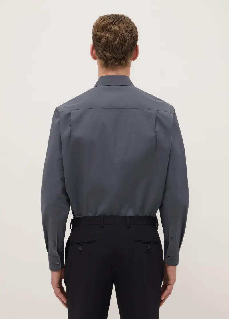 Camicia Grigia In Puro Cotone Regular Fit Easy Iron, Uomo, Grigio miniatura 3