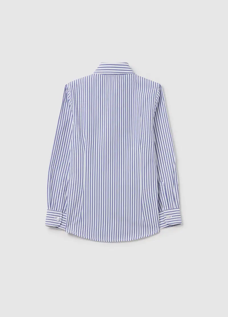 Camicia In Cotone A Righe, Bambino, Bianco miniatura 2