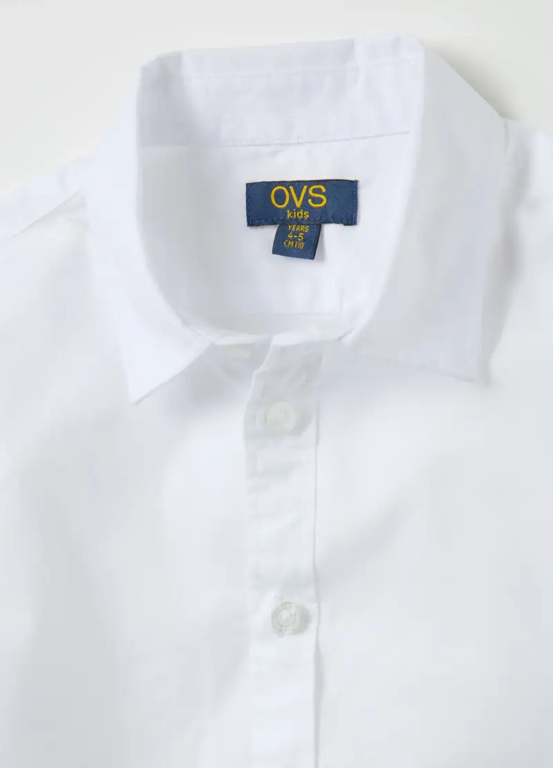 Camicia In Cotone, Bambino, Bianco miniatura 3