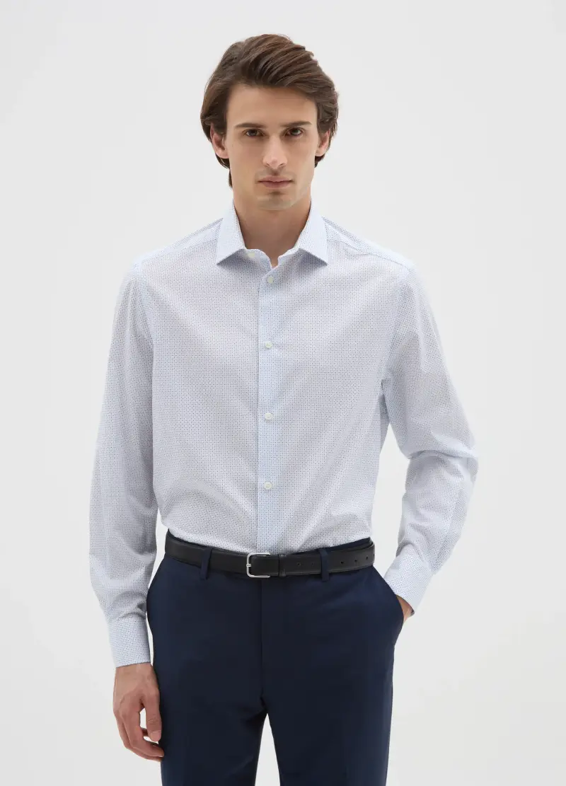 Camicia In Cotone Elasticizzato Multicolor Regular Fit, Uomo, Multicolor