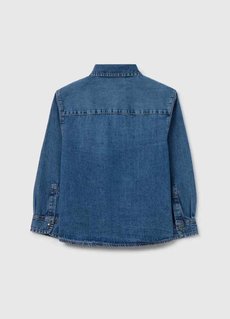 Camicia In Denim Con Tasche, Bambino, Denim miniatura 2
