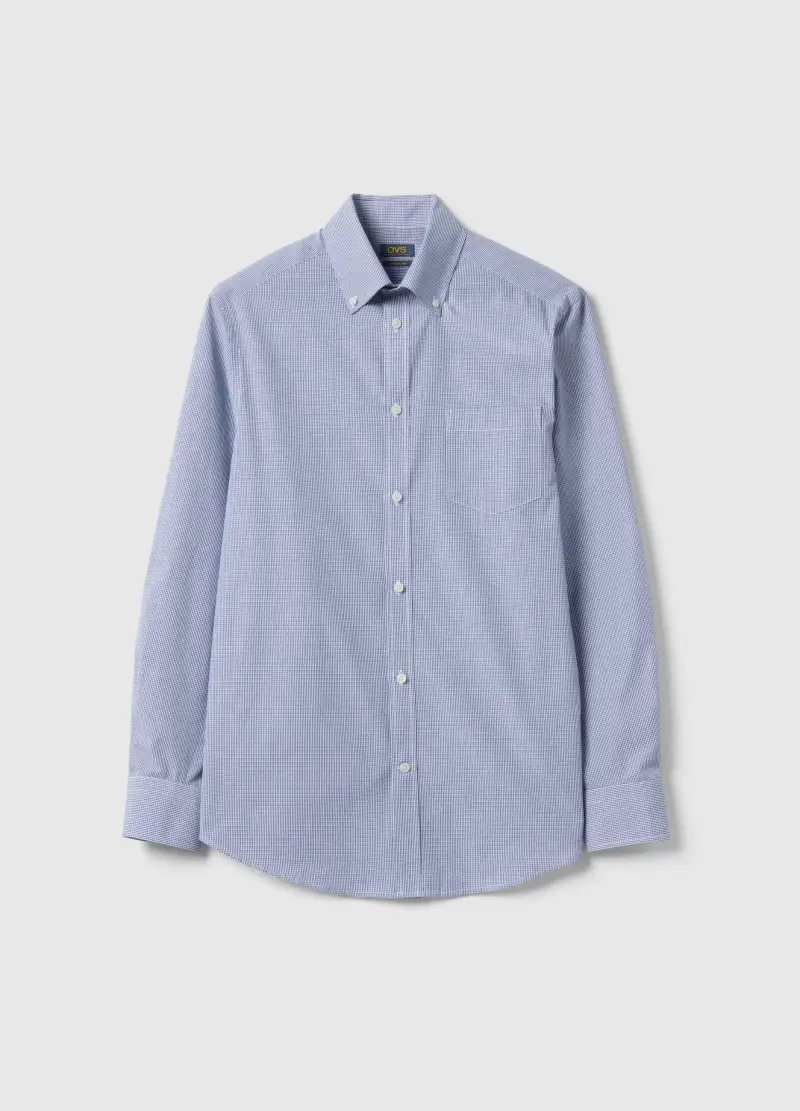 Camicia In Misto Cotone A Quadri Multicolor Regular Fit Easy Iron, Uomo, Multicolor