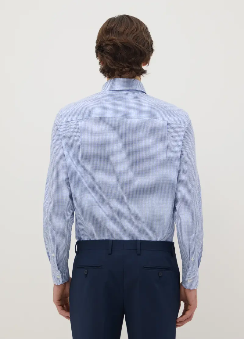 Camicia In Misto Cotone A Quadri Multicolor Slim Fit Easy Iron, Uomo, Multicolor miniatura 3