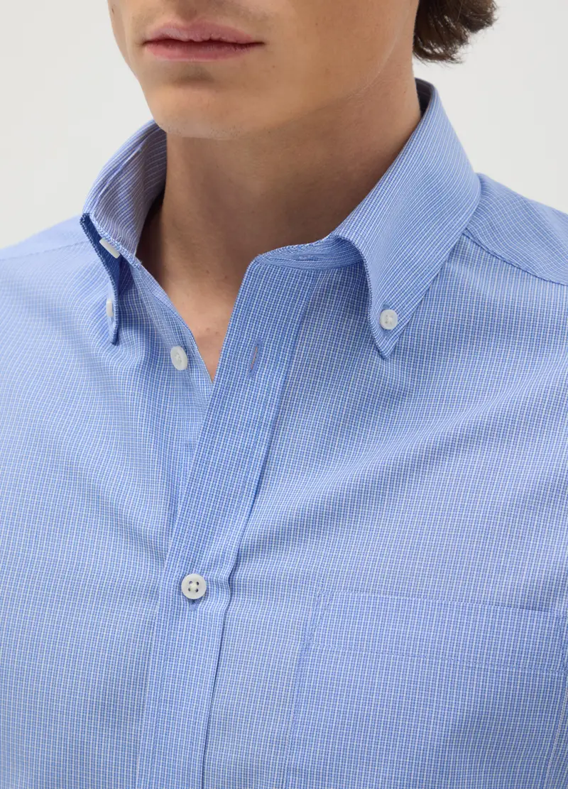 Camicia In Misto Cotone A Righe Multicolor Regular Fit Easy Iron, Uomo, Multicolor miniatura 2