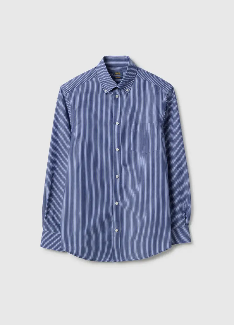 Camicia In Misto Cotone A Righe Multicolor Regular Fit, Uomo, Multicolor