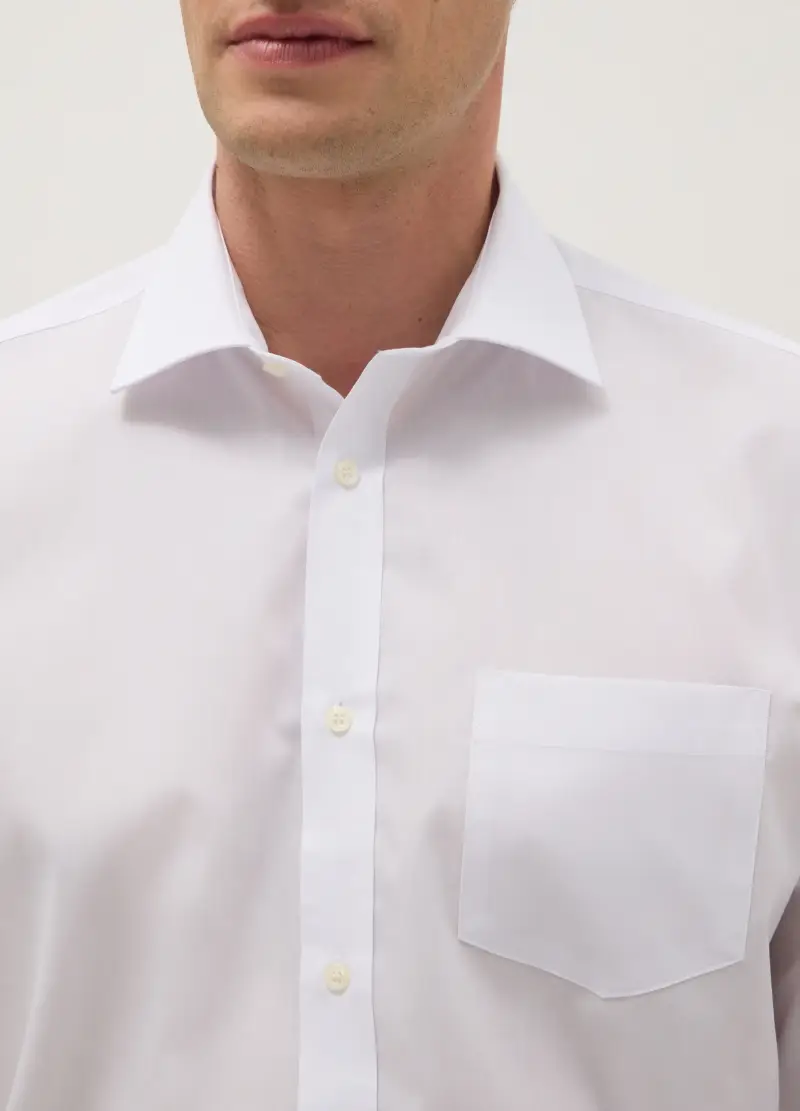 Camicia In Misto Cotone Bianca Regular Fit Easy Iron, Uomo, Bianco miniatura 2