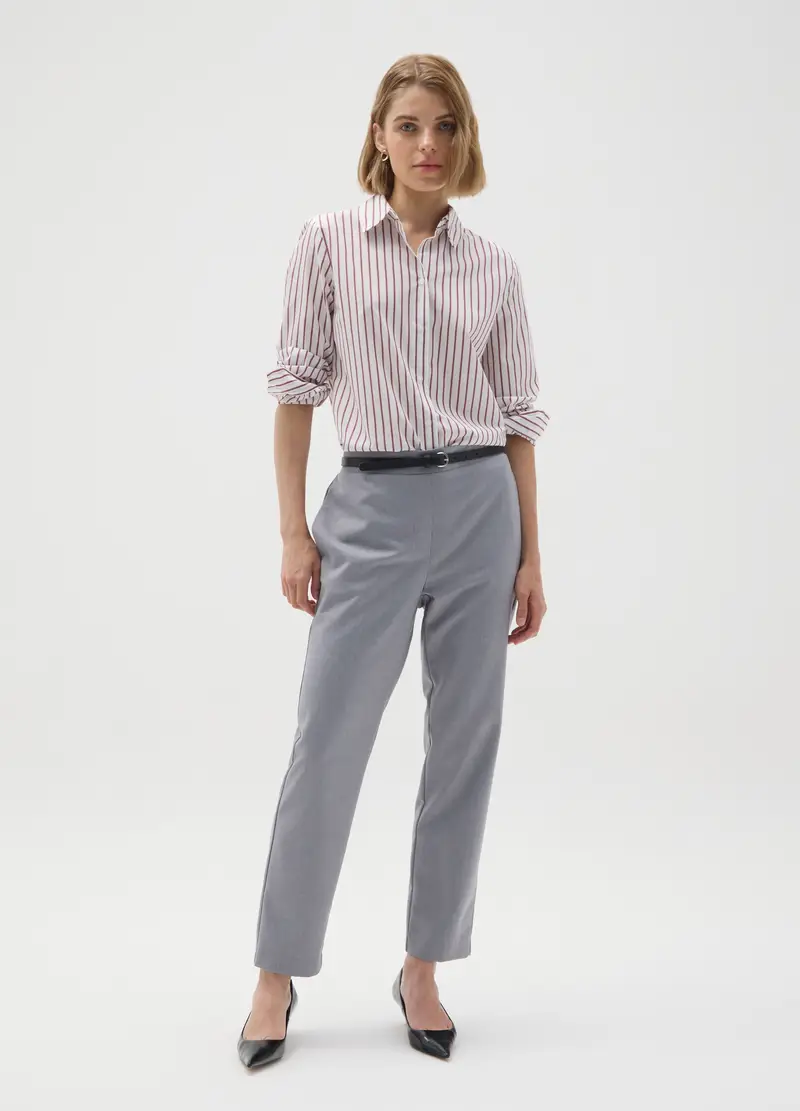 Camicia In Misto Cotone Multicolor Slim Fit, Donna, Multicolor miniatura 2