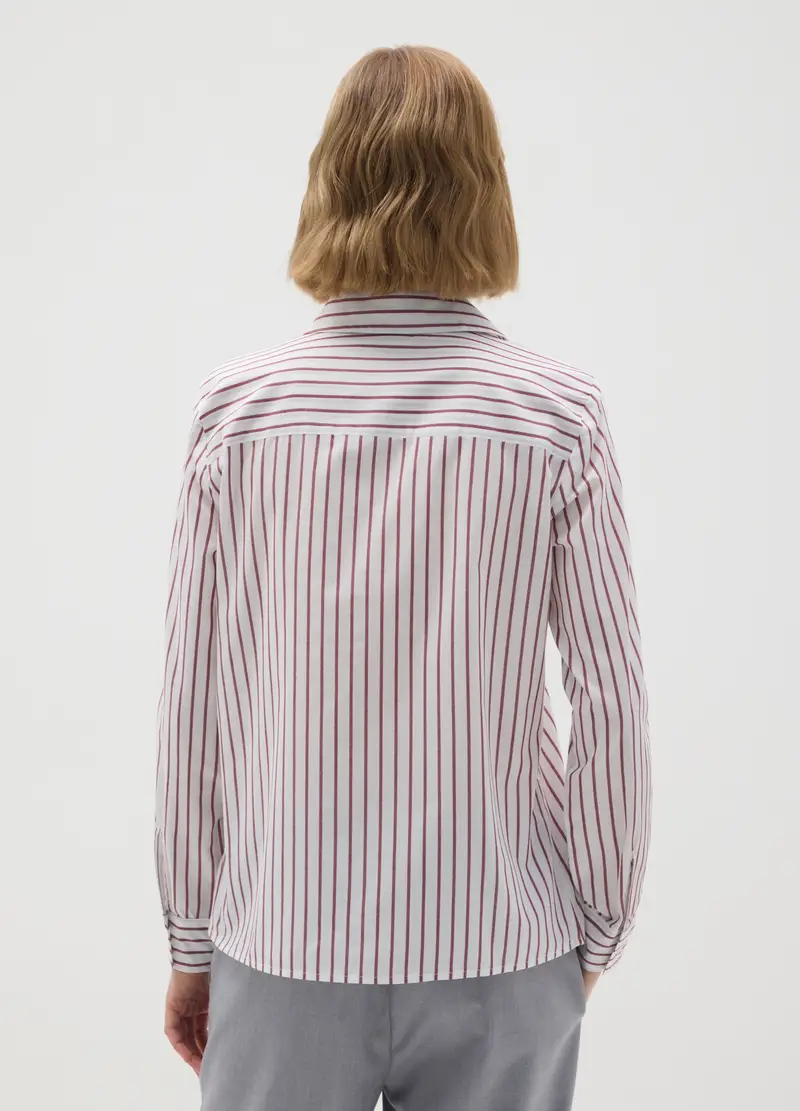Camicia In Misto Cotone Multicolor Slim Fit, Donna, Multicolor miniatura 3