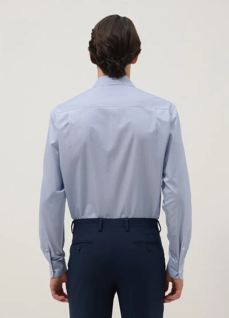 Camicia In Misto Lyocell A Righe Multicolor Regular Fit, Uomo, Multicolor miniatura 2