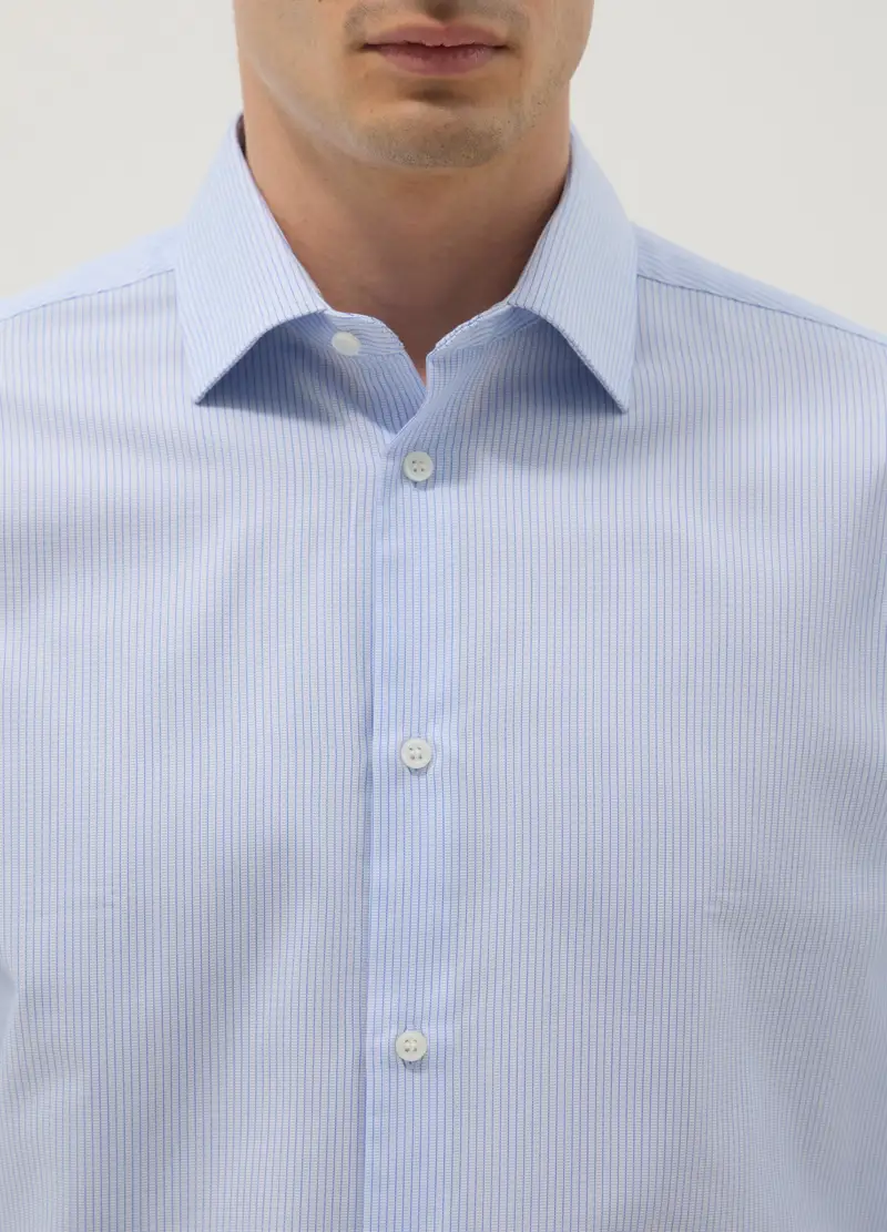 Camicia In Puro Cotone A Righe Multicolor Regular Fit, Uomo, Multicolor miniatura 3