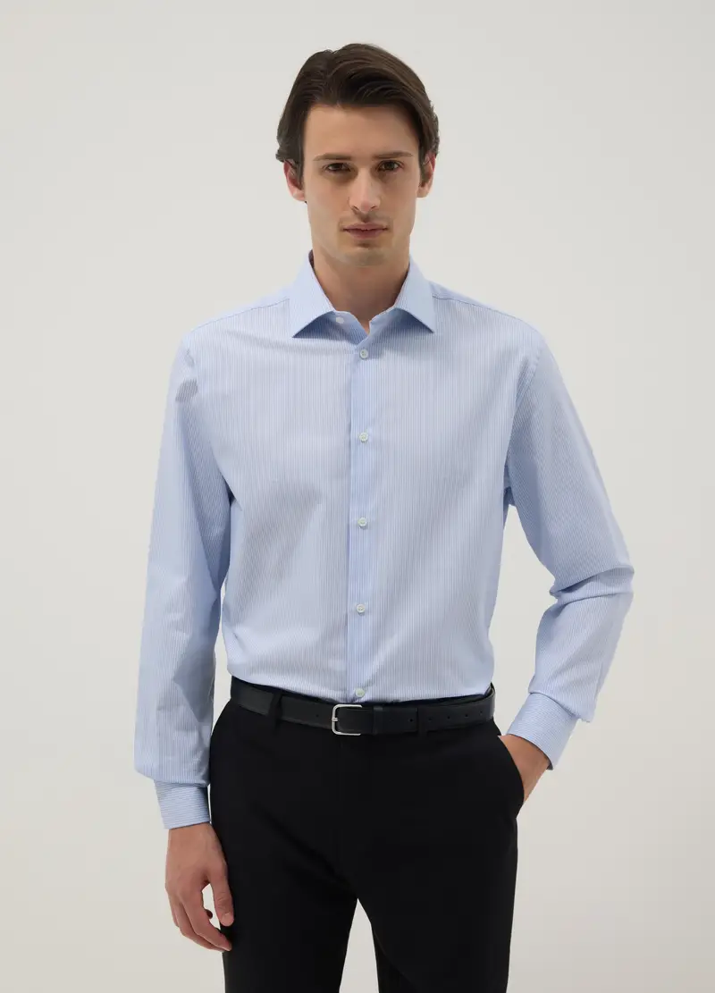 Camicia In Puro Cotone A Righe Multicolor Regular Fit, Uomo, Multicolor