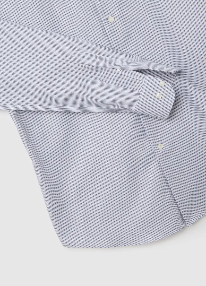 Camicia In Puro Cotone Azzurra Regular Fit, Uomo, Multicolor miniatura 2