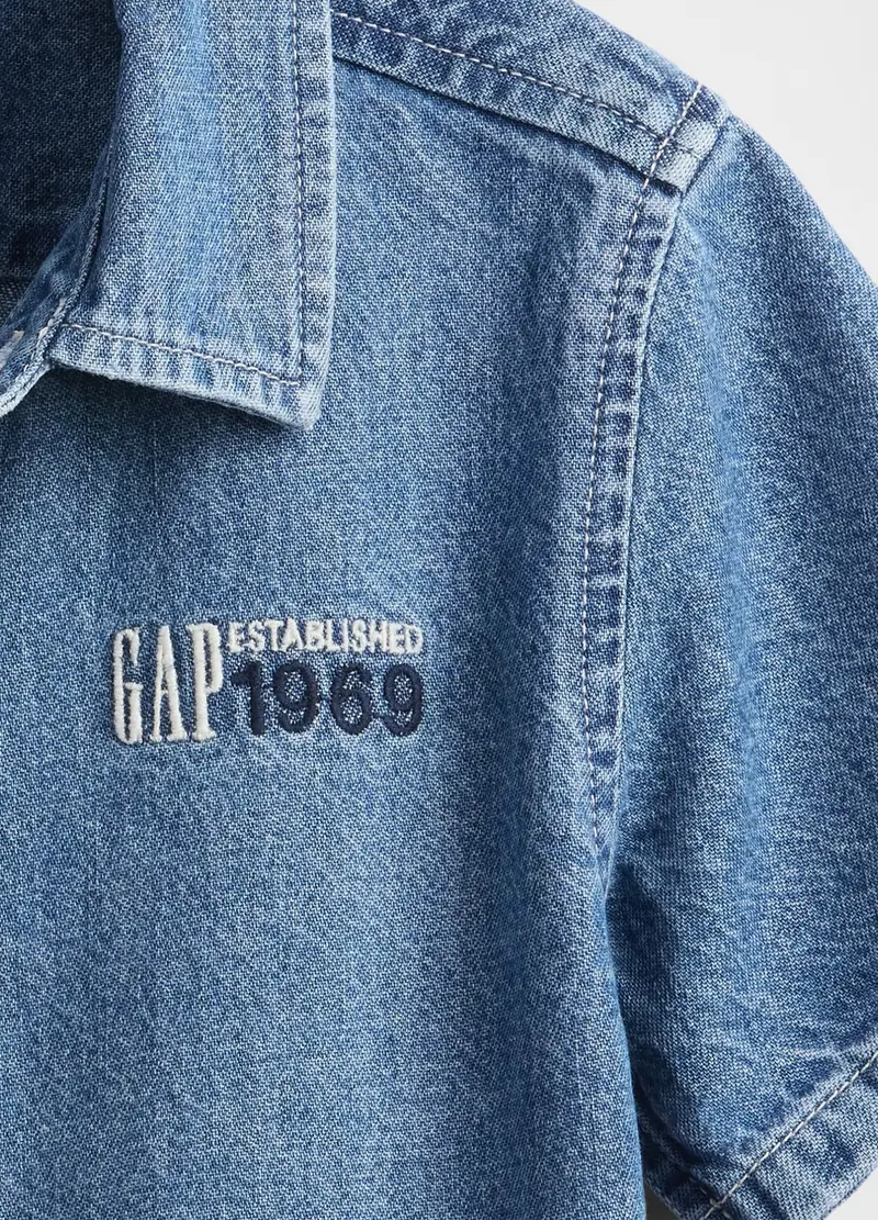 OVS, Camicia In Puro Cotone, Bambino, Denim, Taglia: 12-18M/74-79 miniatura 3