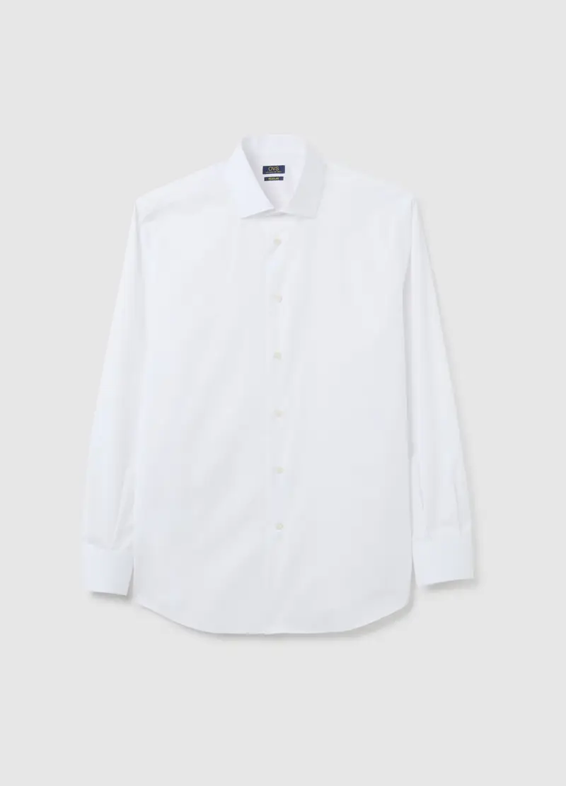 OVS , Camicia In Puro Cotone Bianca Regular Fit, Uomo, Bianco, Taglia: 39