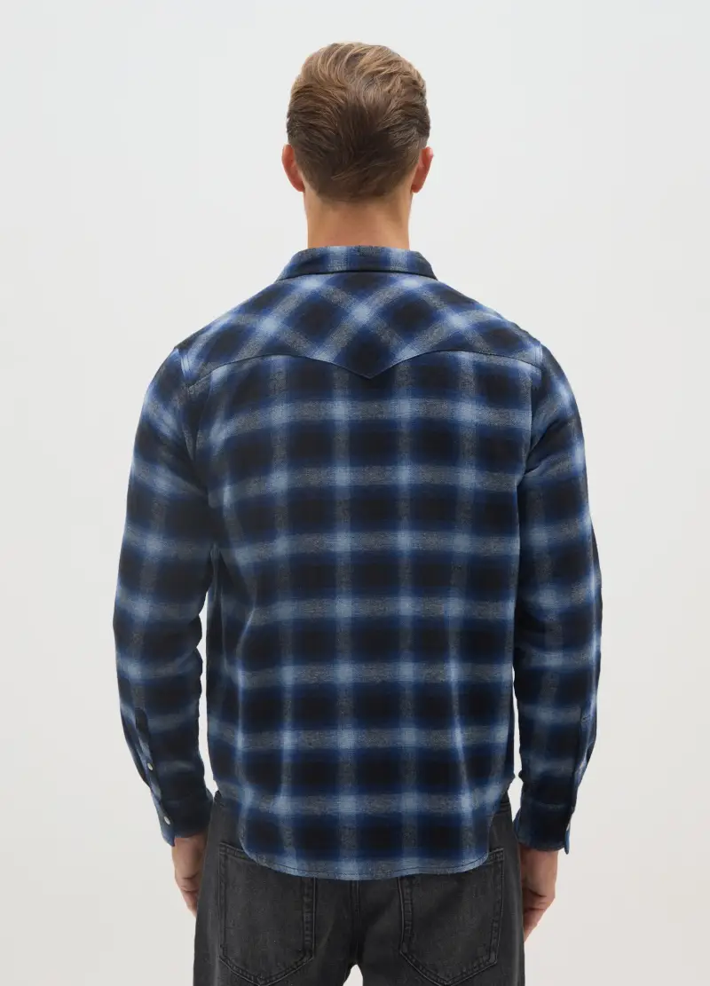 Camicia In Puro Cotone Multicolor Regular Fit A Quadri, Uomo, Multicolor miniatura 3